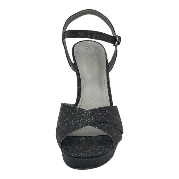 Guess Jordie Black Glitter Metallic Womens Heels Size 7.5M - Picture 4 of 11